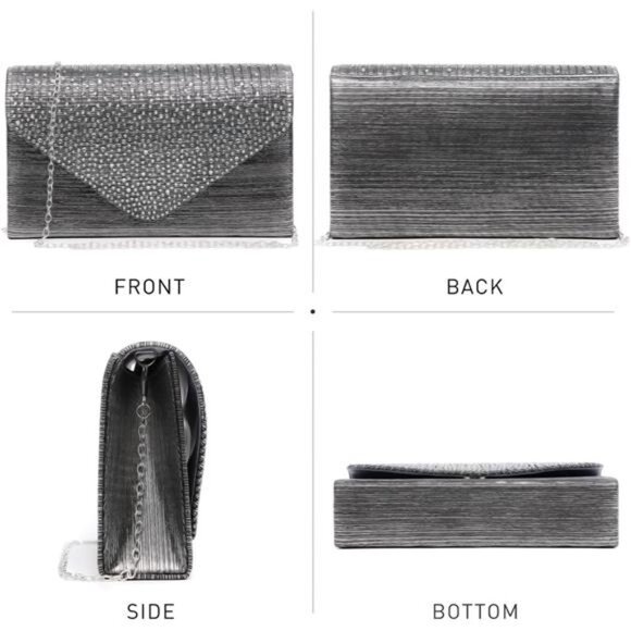 Clutch Purse Bag Crossbody Handbags Grey - Picture 3 of 6